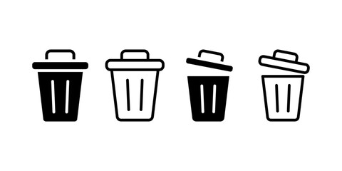 Trash icon set. flat illustration of vector icon on white background