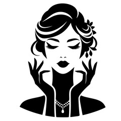 beauty logo, vector silhouette of a beautiful and graceful woman