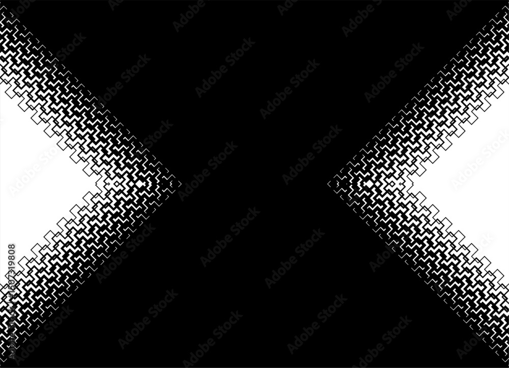 Poster vector black and white background of triangles from abstract pixels. geometric striped pattern from 