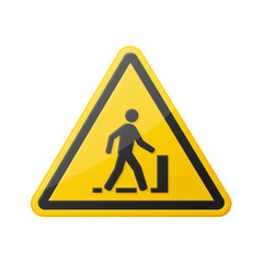 Construction area: Pedestrian hazard.