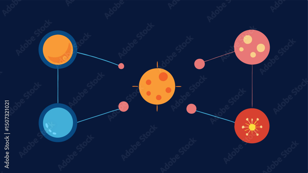 Poster oxygen chain reaction a visual chain reaction effect where one cell absorbs oxygen leading to a casc