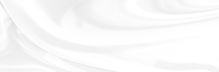 White gray satin texture that is white silver fabric silk panorama background with beautiful soft...