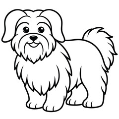Cartoon shih tzu dog line art vector for coloring pages or illustration.