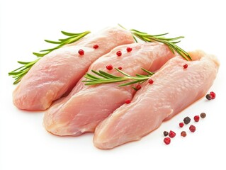 Fresh raw fowl breast fillets ready for cooking preparation