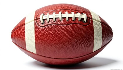 Close-up of worn leather football, white background, season, graphic, competition