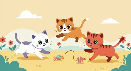 illustration of cats playing