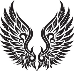 Black Wing Silhouette Vector Set – Bird, Angel, Tribal, and Abstract Wing Icons