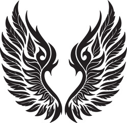 Black Wing Silhouette Vector Set – Bird, Angel, Tribal, and Abstract Wing Icons