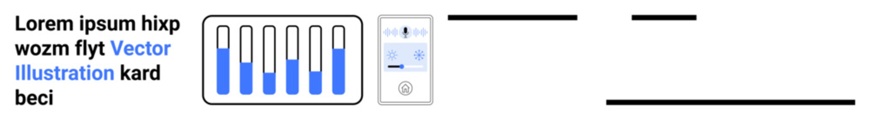 Fototapeta premium Simplistic design with text, vertical sliders, and a compact device interface. Ideal for technology, data analysis, scientific tools, technology platforms, app design, interface design simple