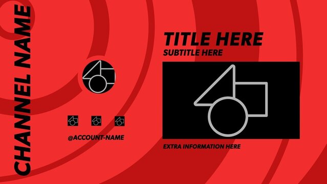 Modern Video Channel End Screen Card With Placeholders