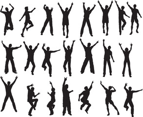 set of silhouettes of people