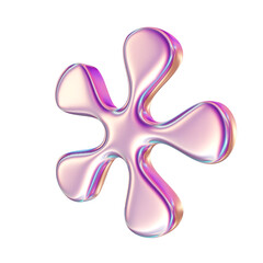 3d render of chrome shape y2k inspired flower 0008