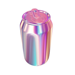 3d render of chrome shape y2k inspired soda can