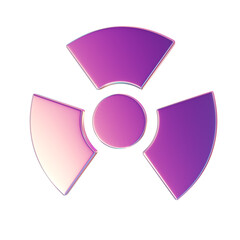 3d render of chrome shape y2k inspired Radioactive Hazard