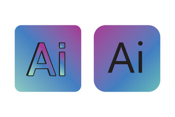 Artificial intelligence stars app logo colorful icon set. Create generate prompt ai application symbol collection vector