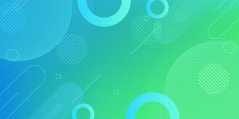 abstract geometric shapes composition background. blue and green gradient geometric shapes background for web banner, flyer, poster, brochure, cover