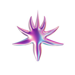 3d render of chrome shape y2k inspired 0035