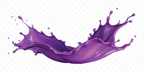 realistic 3d smooth liquid paint splashes in wave style isolated on transparent background