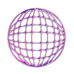 3d render of chrome shape y2k inspired 0033