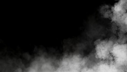 Abstract blurred smoke misty fog on isolated black background. Texture overlays. Paranormal mystic smoke, clouds for movie scenes