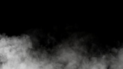 Abstract blurred smoke misty fog on isolated black background. Texture overlays. Paranormal mystic smoke, clouds for movie scenes
