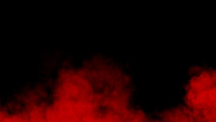 Abstract blurred red smoke misty fog on isolated black background. Texture overlays. Paranormal mystic smoke, clouds for movie scenes