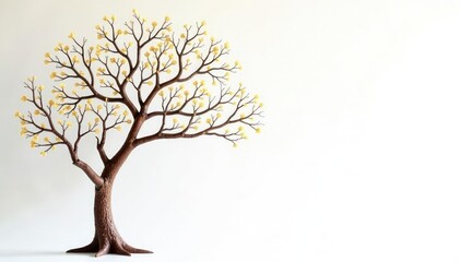 Obraz premium Delicate Tree Branches Isolated on White Background, photography, wood