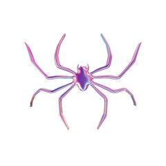 3d render of chrome shape y2k inspired spider