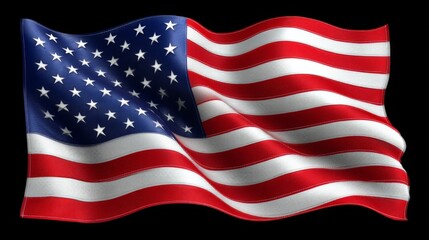 Waving United States flag with vibrant red, white, and blue colors