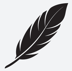 Obraz premium bird feather icon silhouette vector art illustration, feather on white background