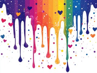 Rainbow Dripping Paint Background