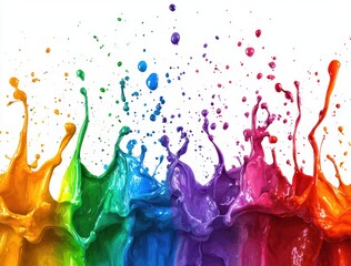 Rainbow Falling Paint Streaks