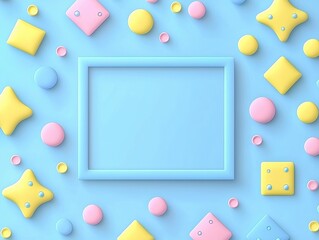 Cute Blue Frame Background
