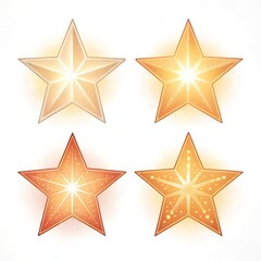 Obraz premium Glowing Golden and Copper Stars Set Festive Holiday Design Elements