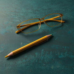 glasses and pen on a notebook