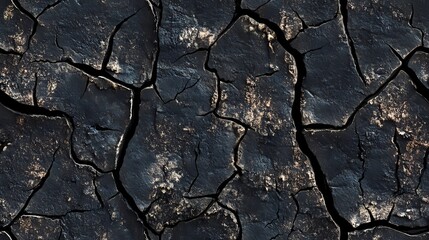 Fototapeta premium Charred wooden surface showing deep cracks, great for visual storytelling, old-world textures, and organic-themed art.