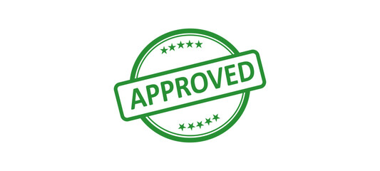 Approved Stamp Green Ink Stamp Symbol Sign. Vector Illustration.