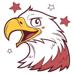 Cartoon Eagle Emoji with Sharp Eyes and Beak
