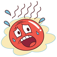 Fototapeta premium Cartoon Hot Emoji with Flushed Face and Steam 