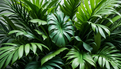 green palm tree | Tropical Palm Leaves with Natural Light | Fresh Garden Leaves and Foliage | Spring Growth and Environmental Beauty