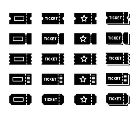シンプルなチケットアイコンのセット　ベクター素材	