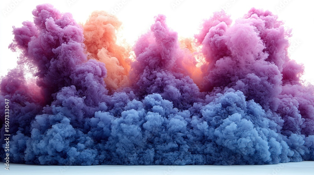 Poster beautiful multicolored clouds forming a large abstract and artistic visual