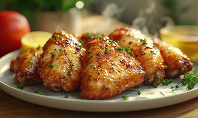 Crispy, golden-brown chicken wings