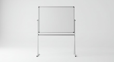 Empty white board on a metal stand