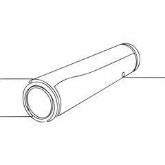 Abstract illustration of a simple cylindrical object. The continuous line art draws attention to its shape.