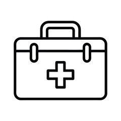 First Aid Box Icon Icon Line Art On White Background