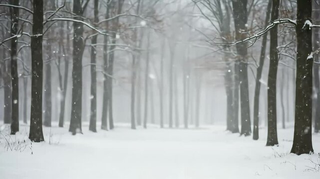 Snowfall in Forest &ndash; Peaceful Winter Christmas Video Loop