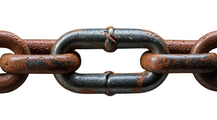 Fototapeta premium Rusty Chain Links with Chipped Paint and Flake