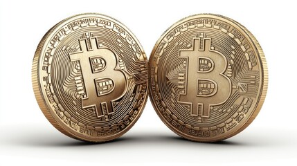 Two golden coins shown in an isolated position and close up