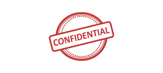 Confidential Red Ink Rubber Stamp Sign Symbol Grunge Effect. Vector Illustration.